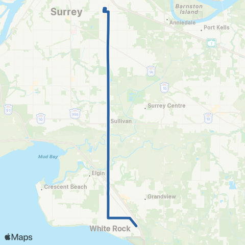 TransLink White Rock / White Rock S / Guildford map