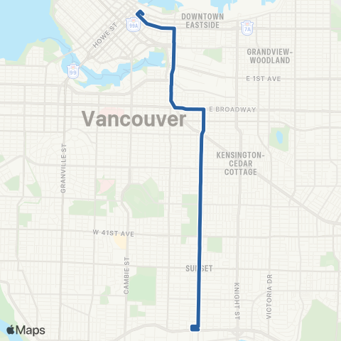 TransLink Fraser / Waterfront Station map