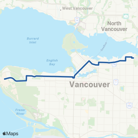 TransLink Powell / Downtown / UBC map