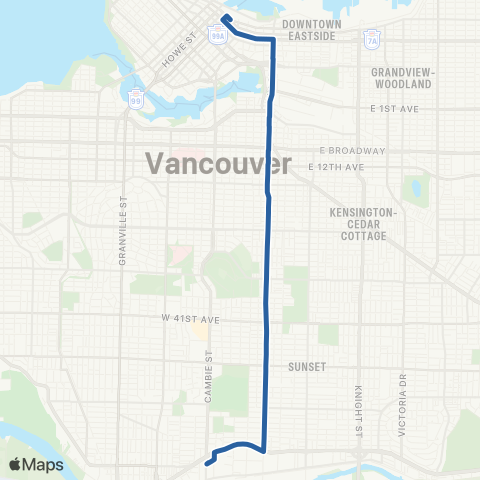 TransLink Main / Waterfront Station map