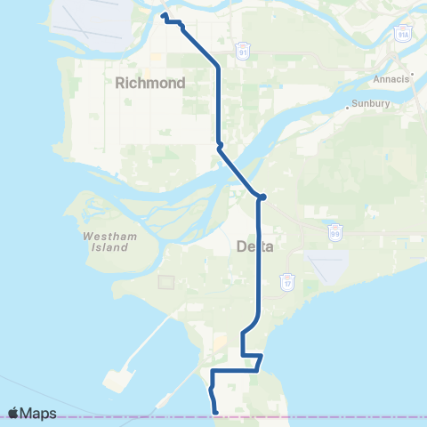 TransLink Beach Grove / Bridgeport map