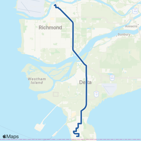 TransLink Tsawwassen Heights / Bridgeport map