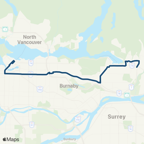 TransLink Downtwn / Lougheed / Coquitlam Central map