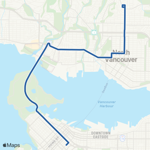 TransLink Upper Lonsdale / Downtown map