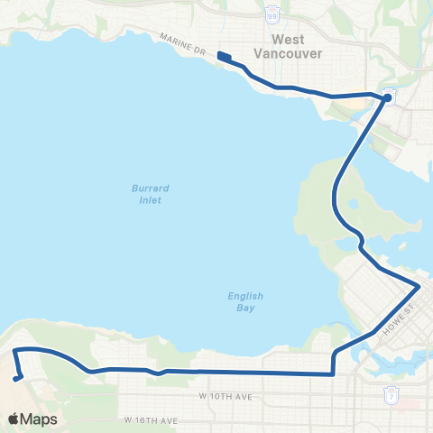 TransLink UBC / Downtown map