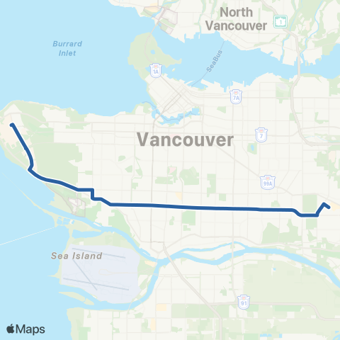 TransLink Metrotown Station / Dunbar Loop / UBC map