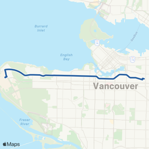 TransLink UBC / VCC-Clark Station map