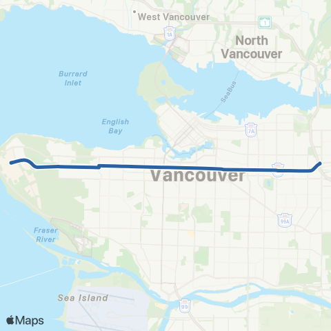 TransLink Commercial / Granville / Alma / UBC map