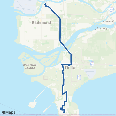 TransLink South Delta / Boundary Bay / Bridgeport map