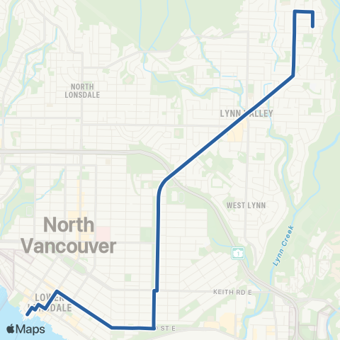 TransLink Lynn Valley / Lonsdale Quay map