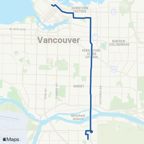 TransLink Knight / Downtown map