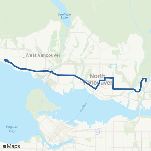 TransLink Dundarave / Capilano University map