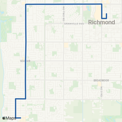 TransLink Richmond-Brighouse Station / One Road map