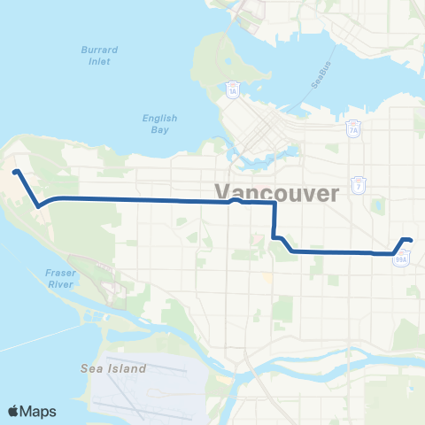 TransLink 29th Avenue Station / UBC map