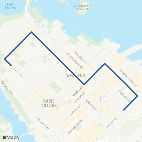 TransLink Robson / Downtown map