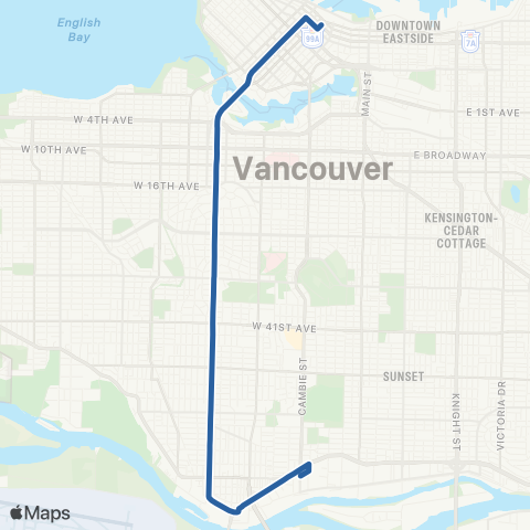 TransLink Granville / Waterfront Station map