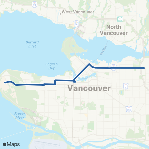 TransLink Hastings / UBC map