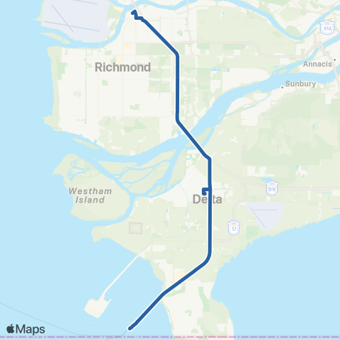 TransLink Tsawwassen Ferry / Bridgeport Station map