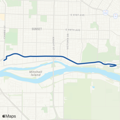 TransLink Marine Dr Station / River District map