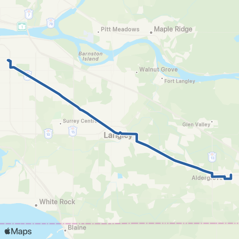 TransLink Aldergrove / Surrey Central Station map