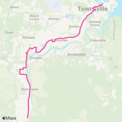 Sunbus Townsville Ferry Term - City, Townsville SC and Kelso map