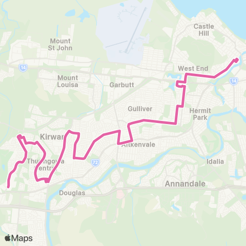 Sunbus Townsville City - Townsville SC and Kirwan map