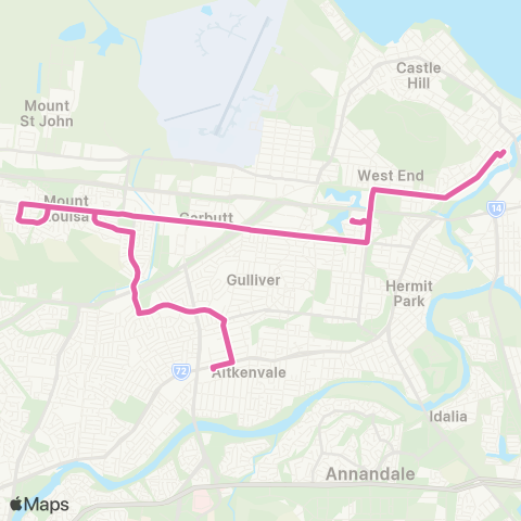 Sunbus Townsville City - Mt Louisa and Townsville SC map