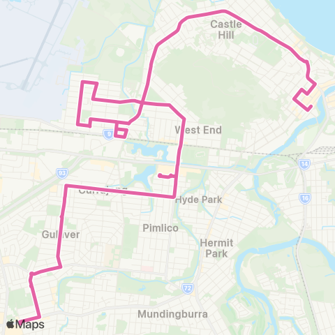 Sunbus Townsville City - Garbutt and Townsville SC map