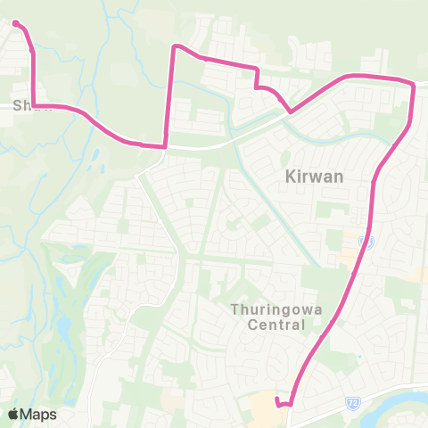 Sunbus Townsville Shaw - Willows map