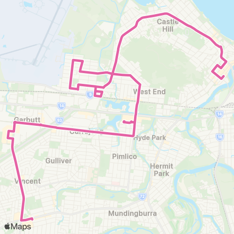 Sunbus Townsville City - Garbutt and Townsville SC map