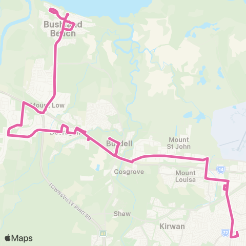 Sunbus Townsville Stockland - N Shore and Bushland Beach map