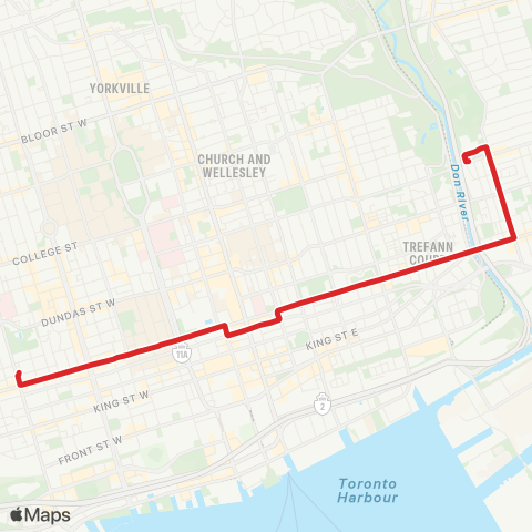 TTC Queen Replacement Bus map