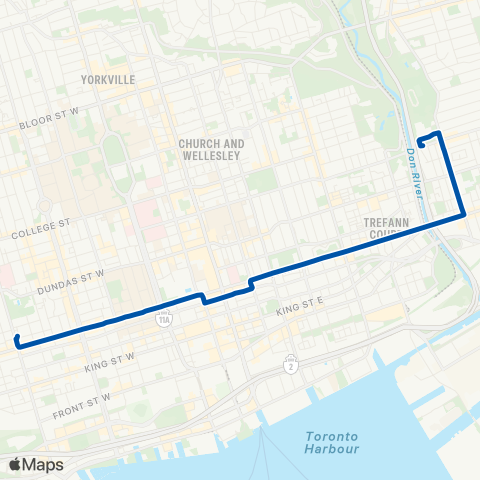 TTC Queen Replacement Bus map