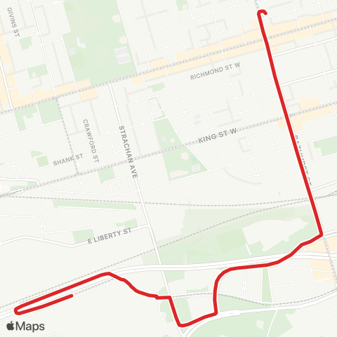 TTC Bathurst Replacement Bus map