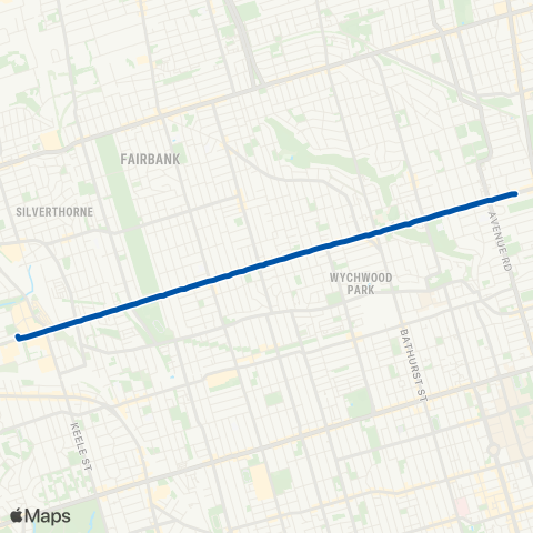 TTC St.Clair-Junction Night Bus map