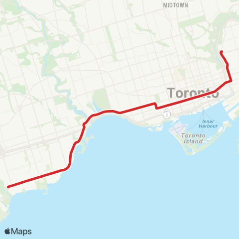 TTC Lake Shore map