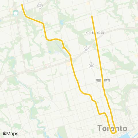 TTC Yonge–University map