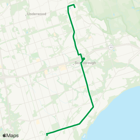 TTC Express Markham Rd Express map