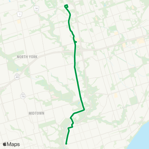 TTC Express Don Mills Express map