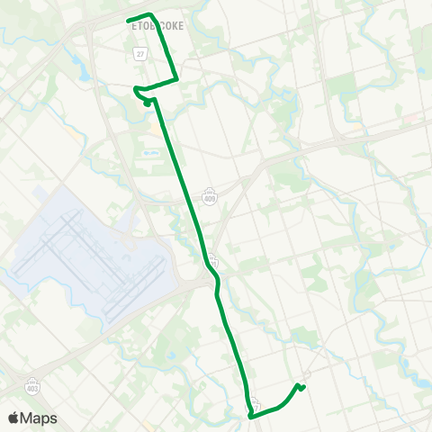 TTC Express Highway 27 Express map