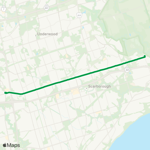 TTC Express Sheppard East Express map