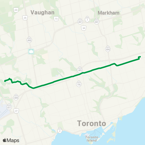 TTC Express Wilson Express map