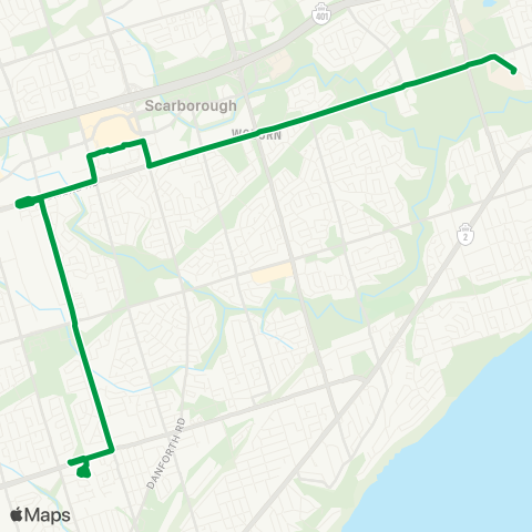 TTC Express Highland Creek Express map