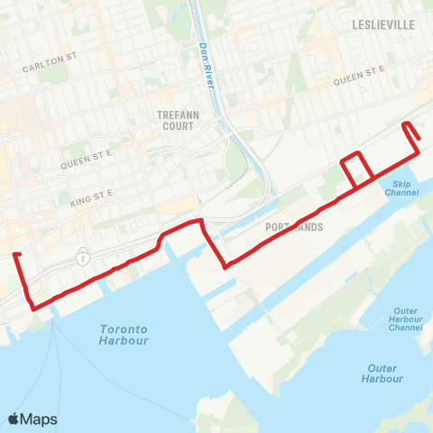 TTC Queens Quay East map