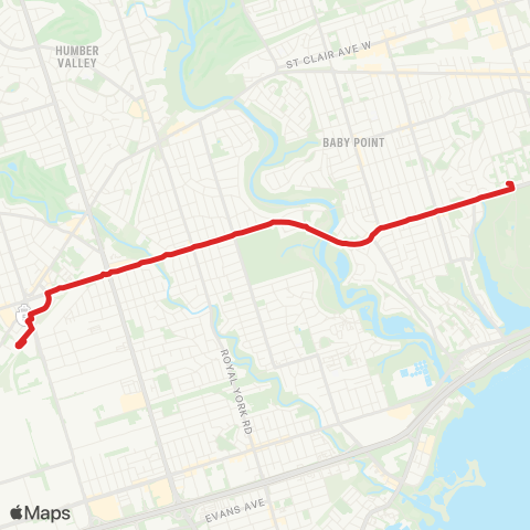 TTC Etobicoke-Bloor map