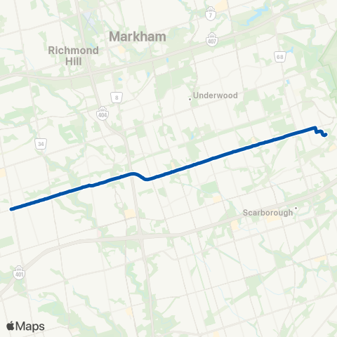 TTC Finch East Night Bus map