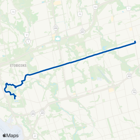 TTC Finch West Night Bus map