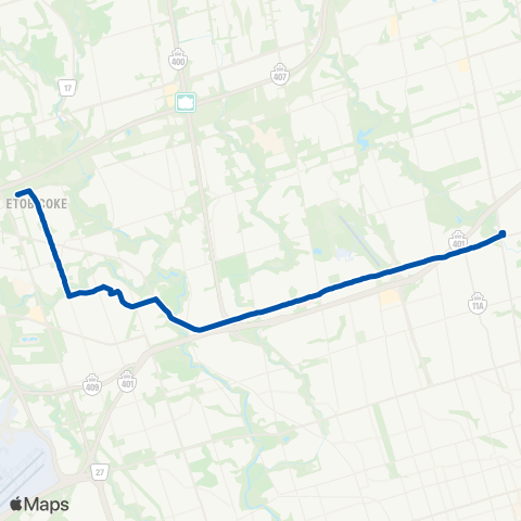 TTC Wilson Night Bus map