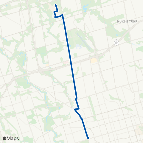 TTC Keele Night Bus map