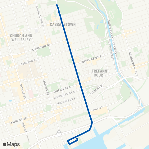 TTC Parliament Night Bus map